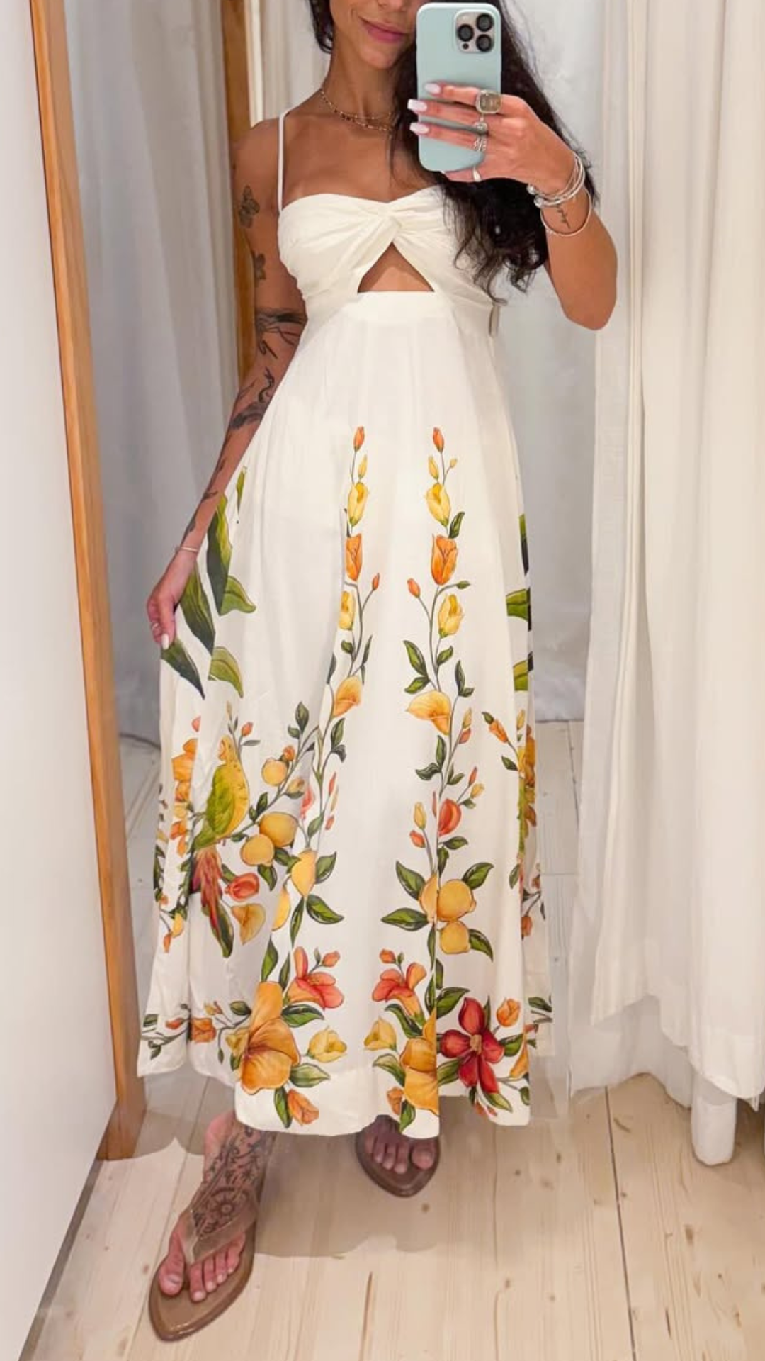 351623 | Vestido Cropped Sem Manga Estampado Bosque Chic