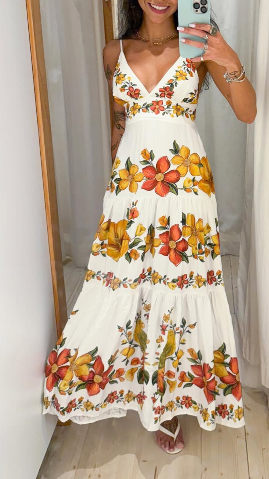 345576 | Vestido Longo Estampado Bosque Chic